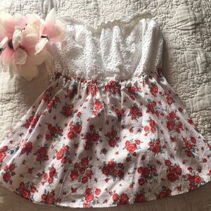 Strapless Floral Blouse
